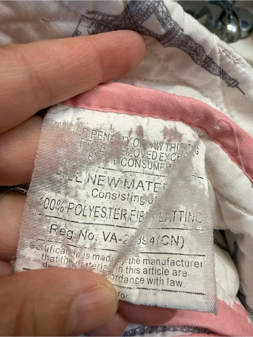 Nicole Miller Pink and Gray Eiffel Tower Quilted Throw